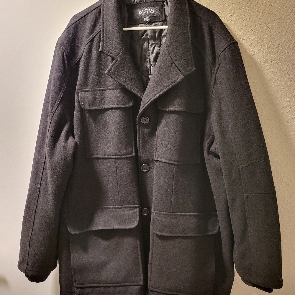 Men's Black Peacoat
